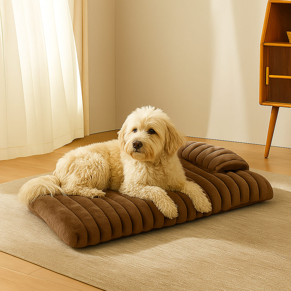 Coussin épais en peluche douillet pour chien avec oreiller apaisant