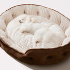 Lit pour chien rond en peluche chaud et confortable pour un sommeil douillet