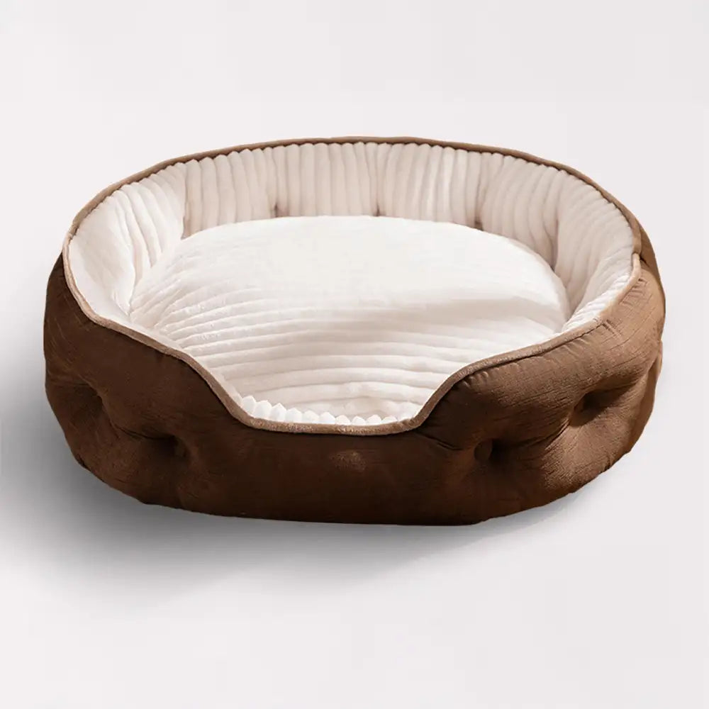 Lit pour chien rond en peluche chaud et confortable pour un sommeil douillet