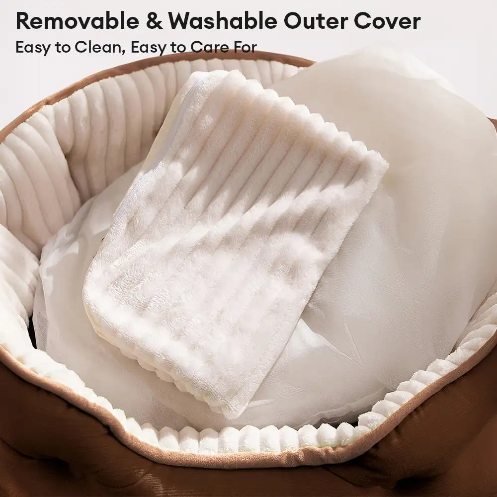 Lit pour chien rond en peluche chaud et confortable pour un sommeil douillet