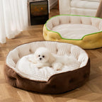 Lit pour chien rond en peluche chaud et confortable pour un sommeil douillet