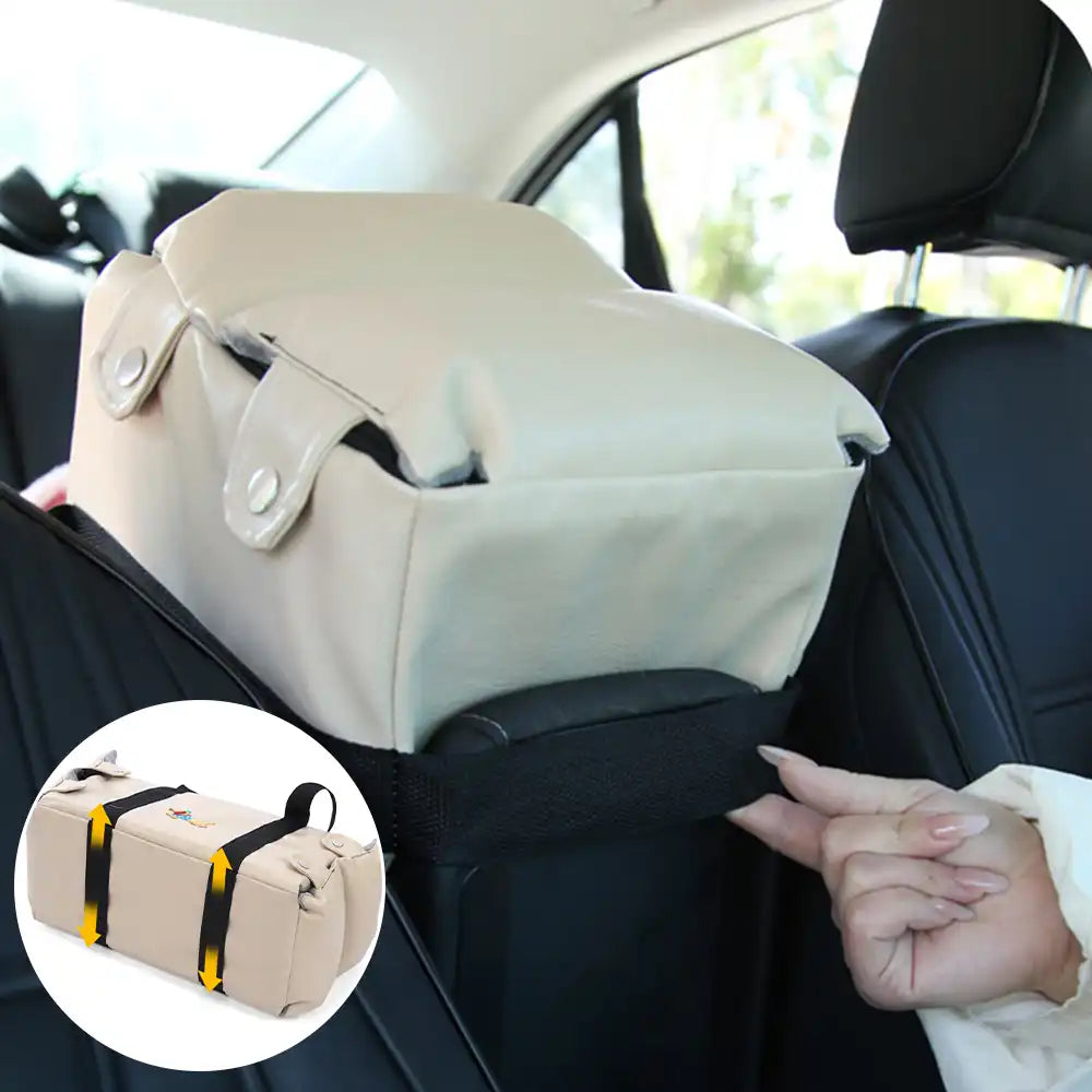 Siège auto pour animaux en similicuir imperméable console centrale portable pour voyages