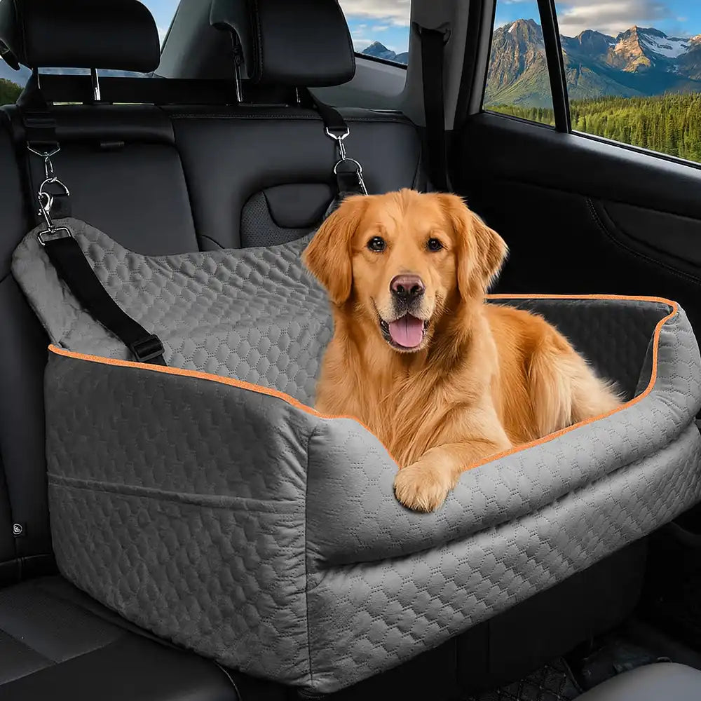 Siège auto rehausseur pour chien grand format portable lavable et sécurisé pour siège arrière