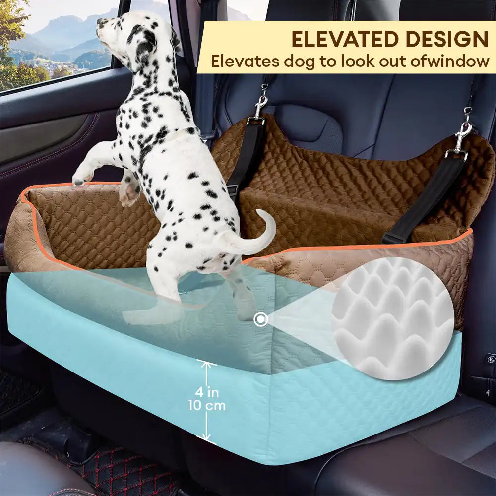 Siège auto rehausseur pour chien grand format portable lavable et sécurisé pour siège arrière
