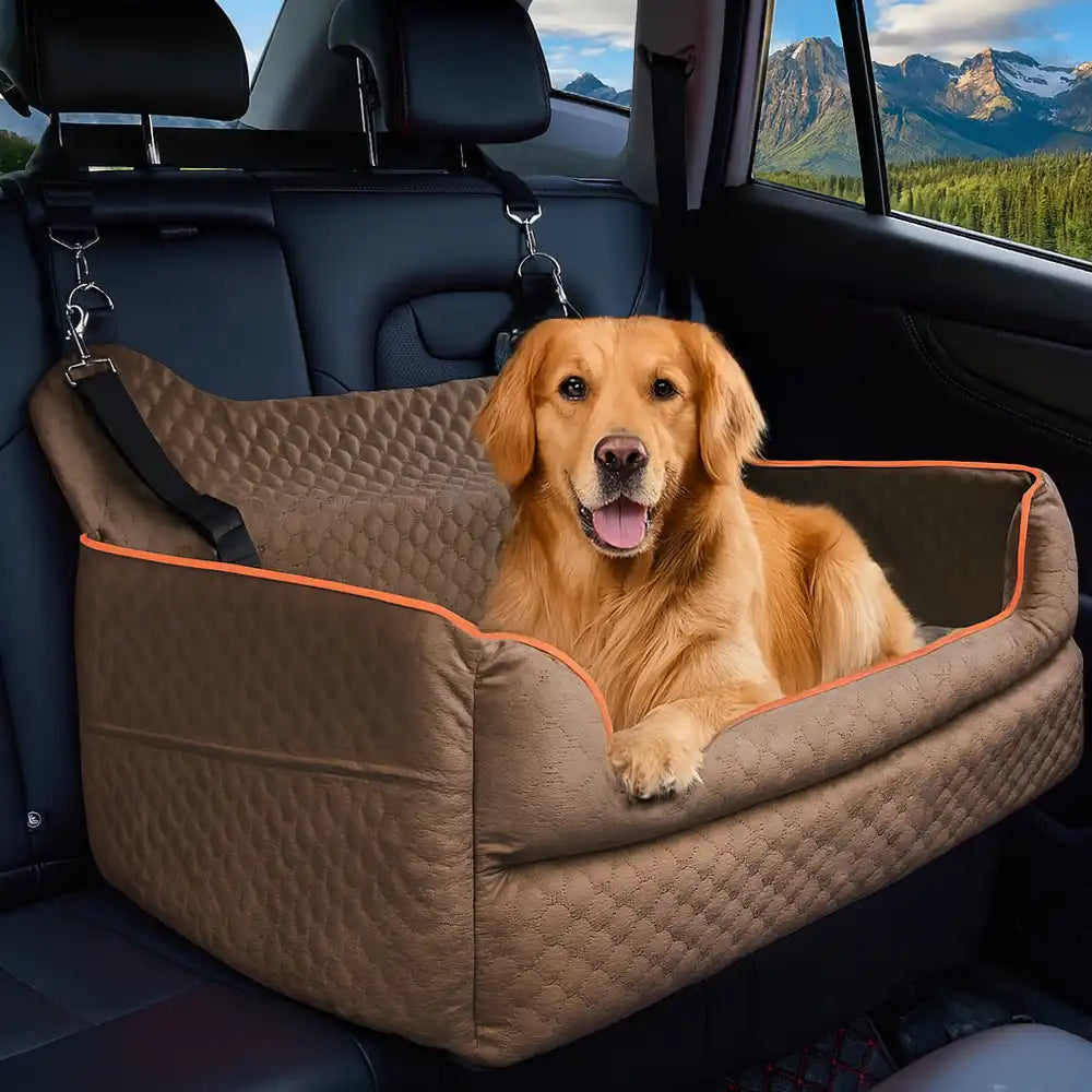 Siège auto rehausseur pour chien grand format portable lavable et sécurisé pour siège arrière