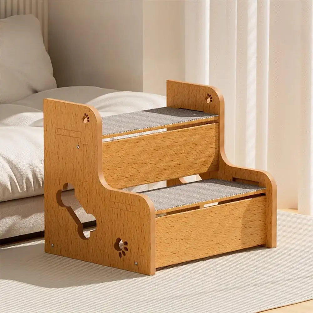 Rampe d’escalier pour chien en bois massif antidérapante et sécurisée