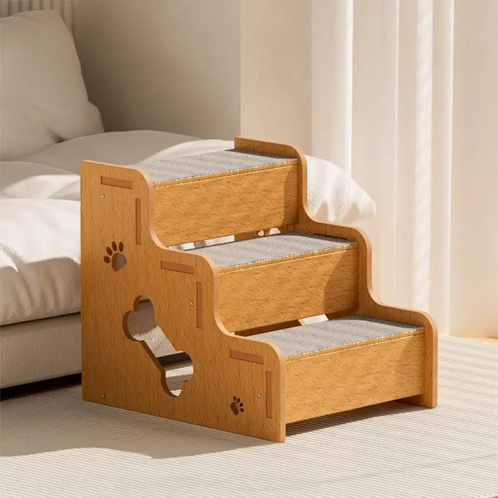 Rampe d’escalier pour chien en bois massif antidérapante et sécurisée