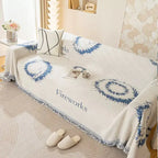 Housse de canapé simple en peluche double face résistante aux rayures confortable - Feux d'artifice