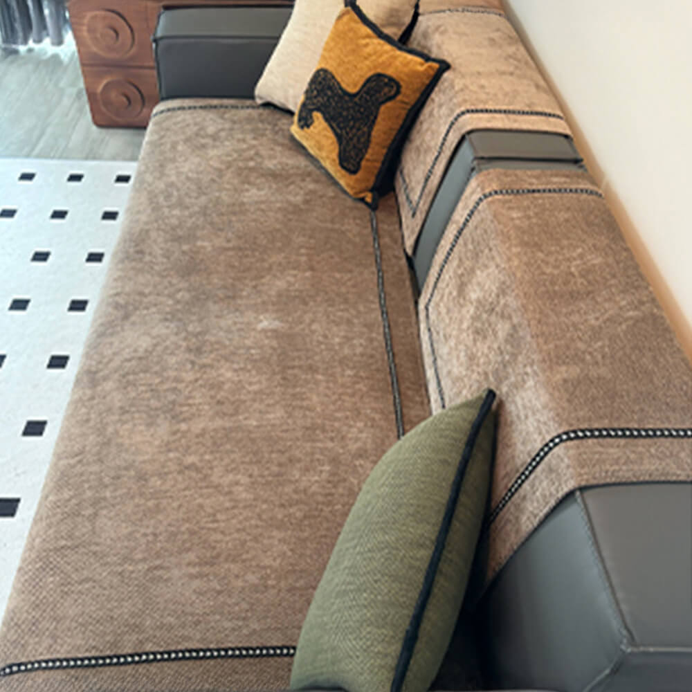 Housse de canapé en chenille antidérapante à poids élevé jacquard moderne et simple