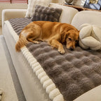 Couvre-canapé en peluche douce en faux lapin, épais, respectueux de la peau et antidérapant.