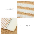 Caverne pour chat et chien en forme de grotte, chaude et douillette, à rayures