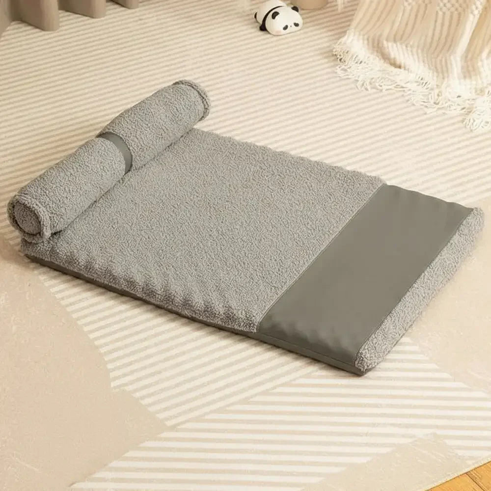 Lit pour chien grande taille en peluche Teddy Fluffy pour sommeil profond - Miel Ambre