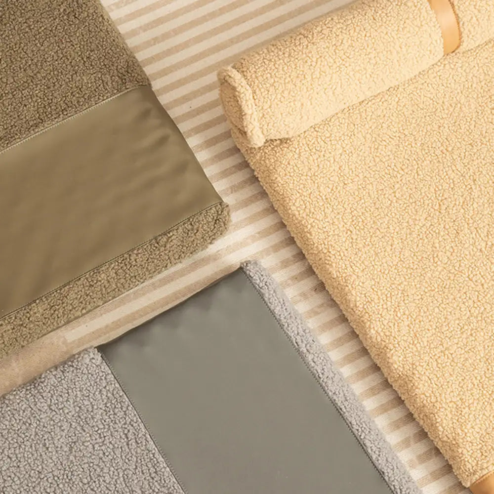 Lit pour chien grande taille en peluche Teddy Fluffy pour sommeil profond - Miel Ambre