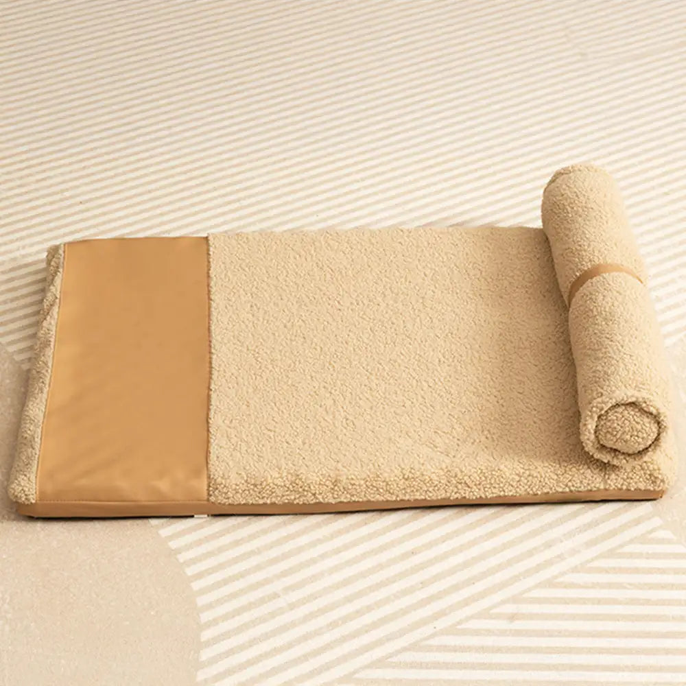 Lit pour chien grande taille en peluche Teddy Fluffy pour sommeil profond - Miel Ambre