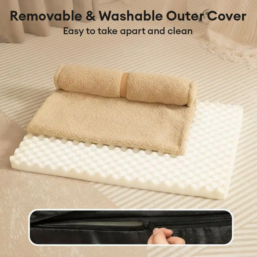 Lit pour chien grande taille en peluche Teddy Fluffy pour sommeil profond - Miel Ambre