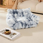 Sofa lit pour chien et chat en peluche floconneuse tie-dye confortable