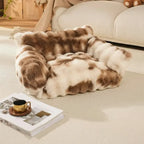 Sofa lit pour chien et chat en peluche floconneuse tie-dye confortable