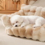 Sofa lit pour chien et chat en peluche floconneuse tie-dye confortable