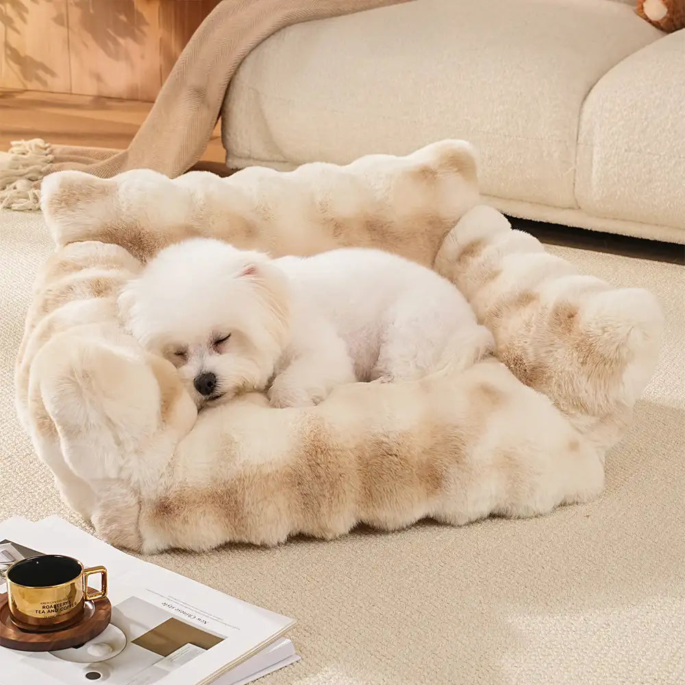 Sofa lit pour chien et chat en peluche floconneuse tie-dye confortable