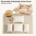 Sofa lit pour chien et chat en peluche floconneuse tie-dye confortable