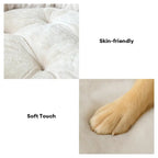 Lit chien donut velours côtelé ultra doux anti anxiété