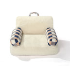 Canapé-lit pour chien et chat apaisant lavable à carreaux vintage