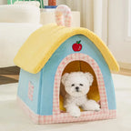 Caverne chat peluche vintage carreaux chaude pliable chien