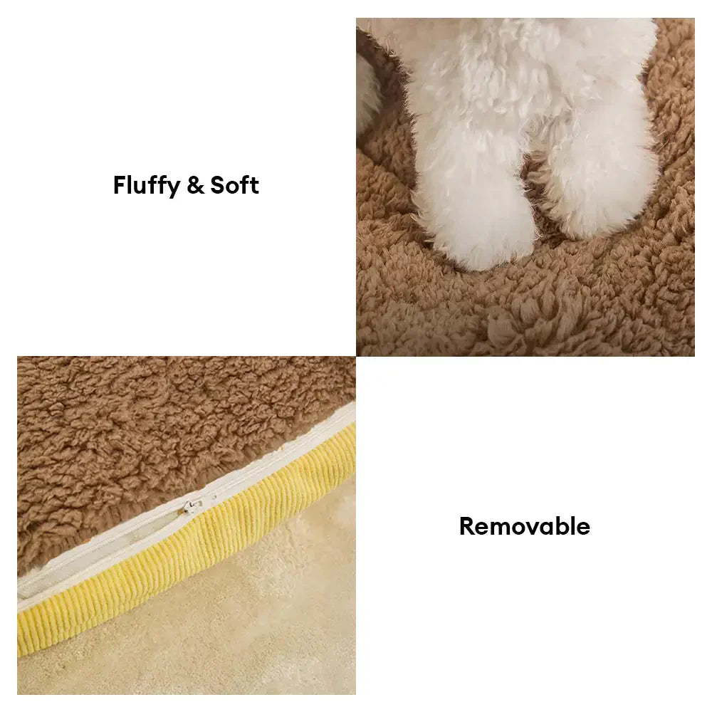 Caverne chat peluche vintage carreaux chaude pliable chien