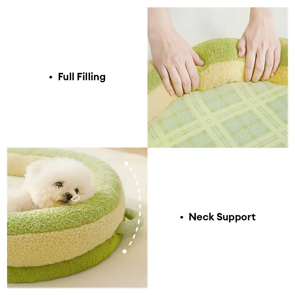 Lit pour chien grand avec protection en épine style plaid vintage