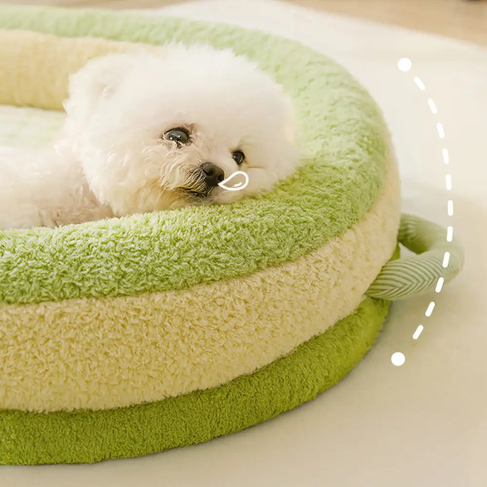 Lit pour chien grand avec protection en épine style plaid vintage