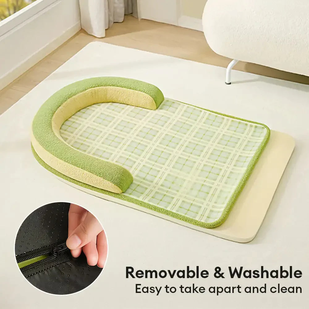 Lit pour chien grand avec protection en épine style plaid vintage