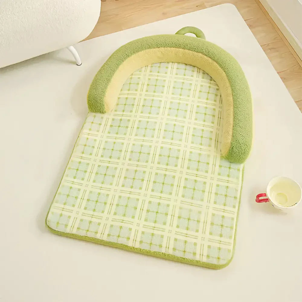 Lit pour chien grand avec protection en épine style plaid vintage