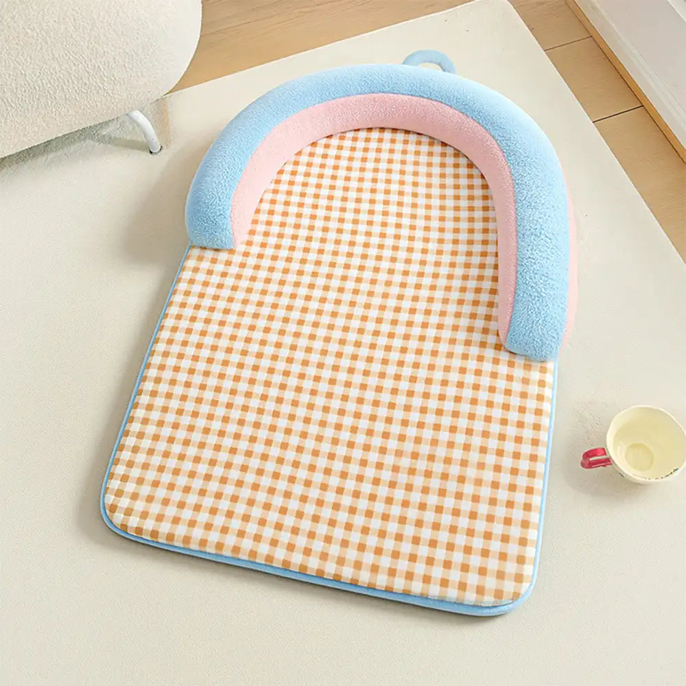 Lit pour chien grand avec protection en épine style plaid vintage