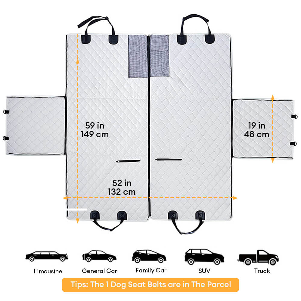 Housse de siège arrière imperméable et multifonction pour chien convertible pour voiture