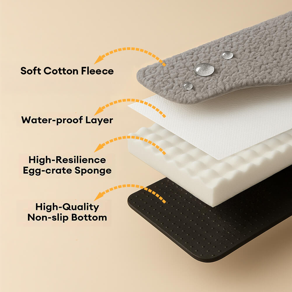 Lit pour chien large en mousse à mémoire amovible et imperméable