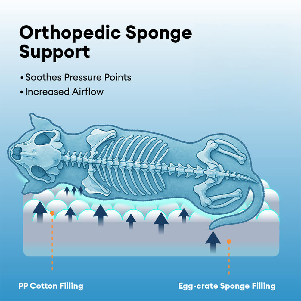 Lit pour chien large en mousse à mémoire amovible et imperméable