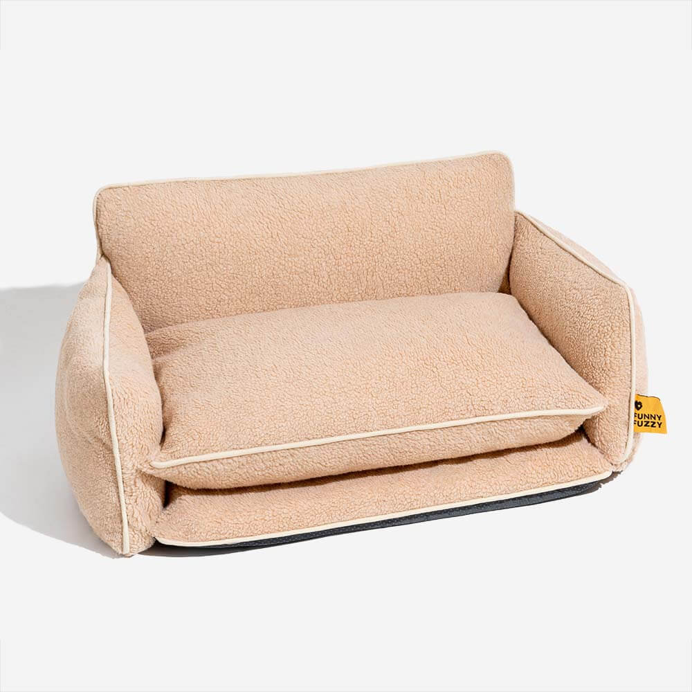 Couverture du Lit - Canapé-lit rayé tendance en fausse laine d'agneau double couche