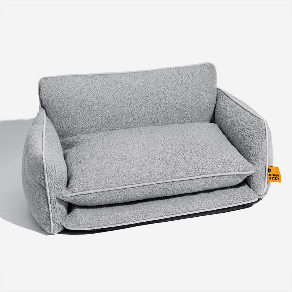 Couverture du Lit - Canapé-lit rayé tendance en fausse laine d'agneau double couche