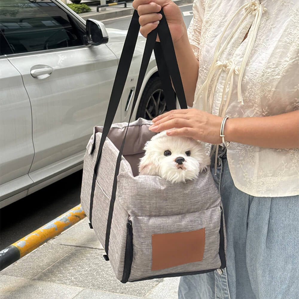 Lit de voiture pour chiens et chats contraste de couleurs détachable et antidérapant
