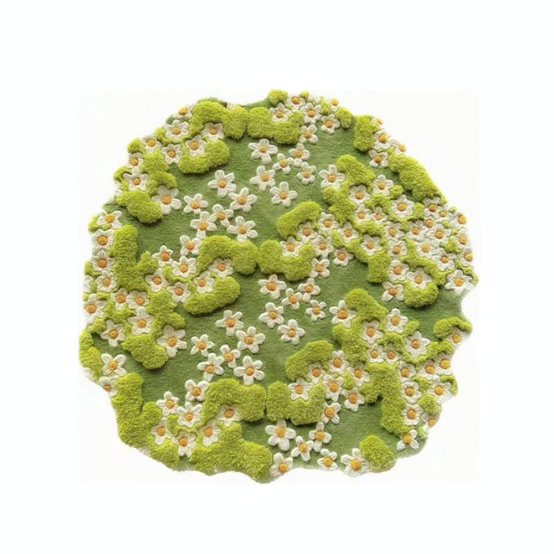 Tapis pour animaux en laine tufier à la main - Petite marguerite