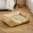 Lit pour chien en simili cuir luxueux imperméable et amovible