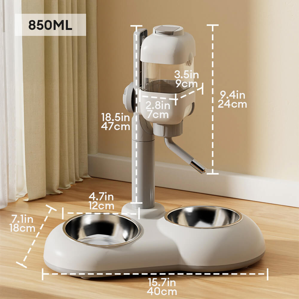 Distributeur automatique pour animaux avec bol d'alimentation et d'eau