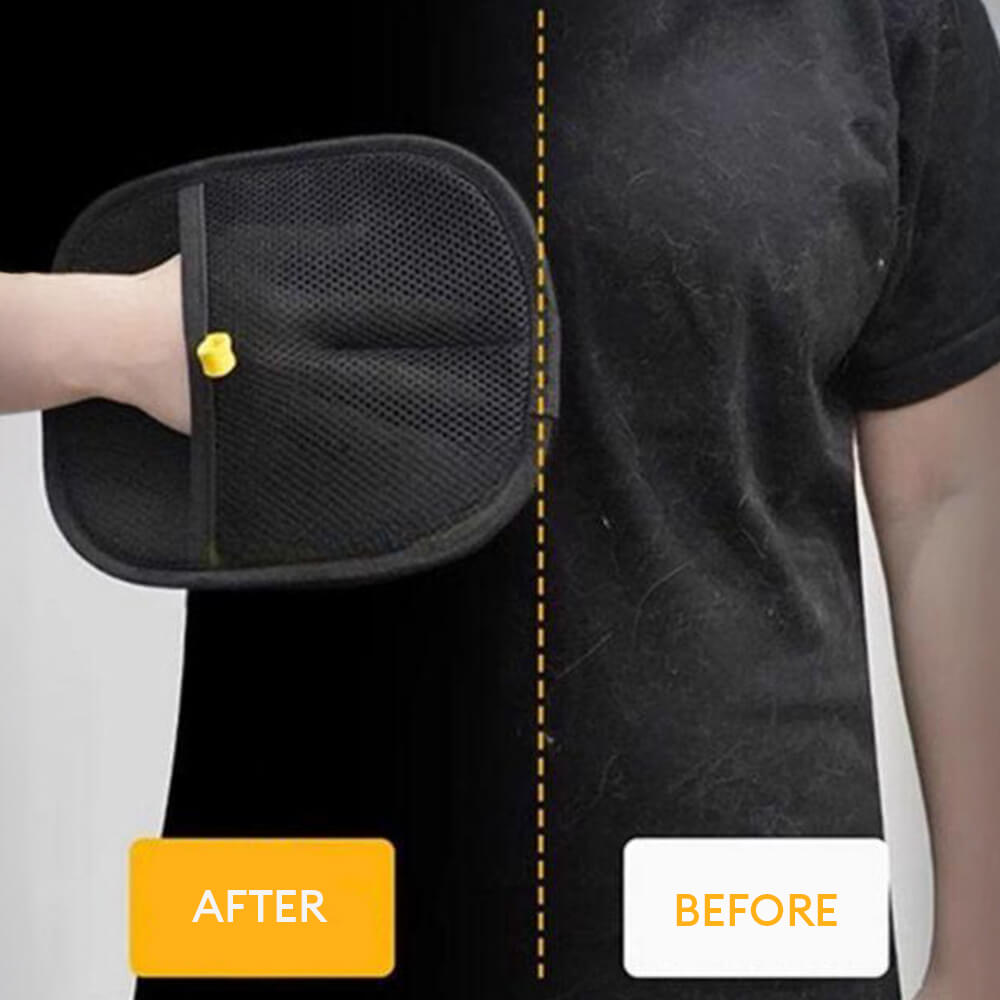 Gant de nettoyage pour poils d'animaux avec fibres électrostatiques double face