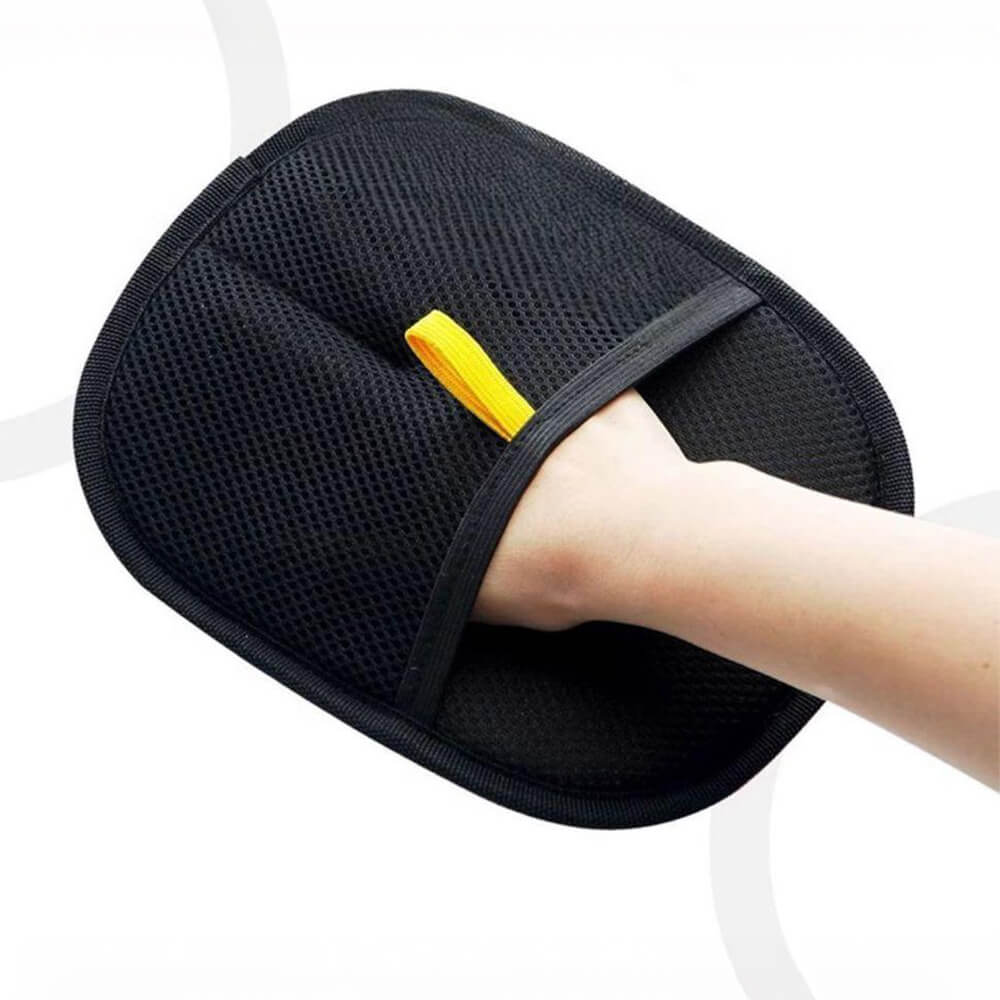 Gant de nettoyage pour poils d'animaux avec fibres électrostatiques double face