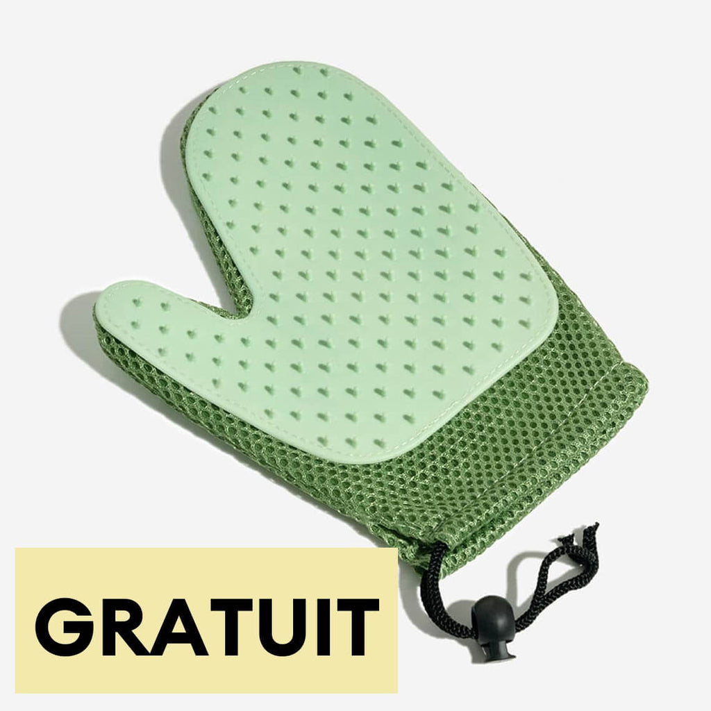 Gant de toilettage pour animaux en silicone avec brosse double face flottante-Exclusif app