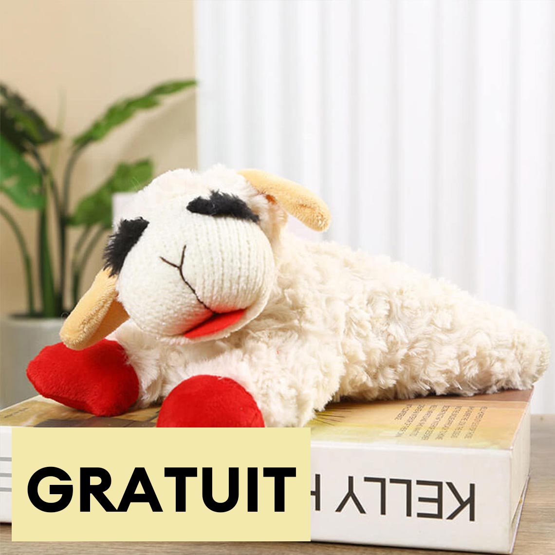 Jouet interactif pour chien agneau en peluche avec sifflet-Exclusif app