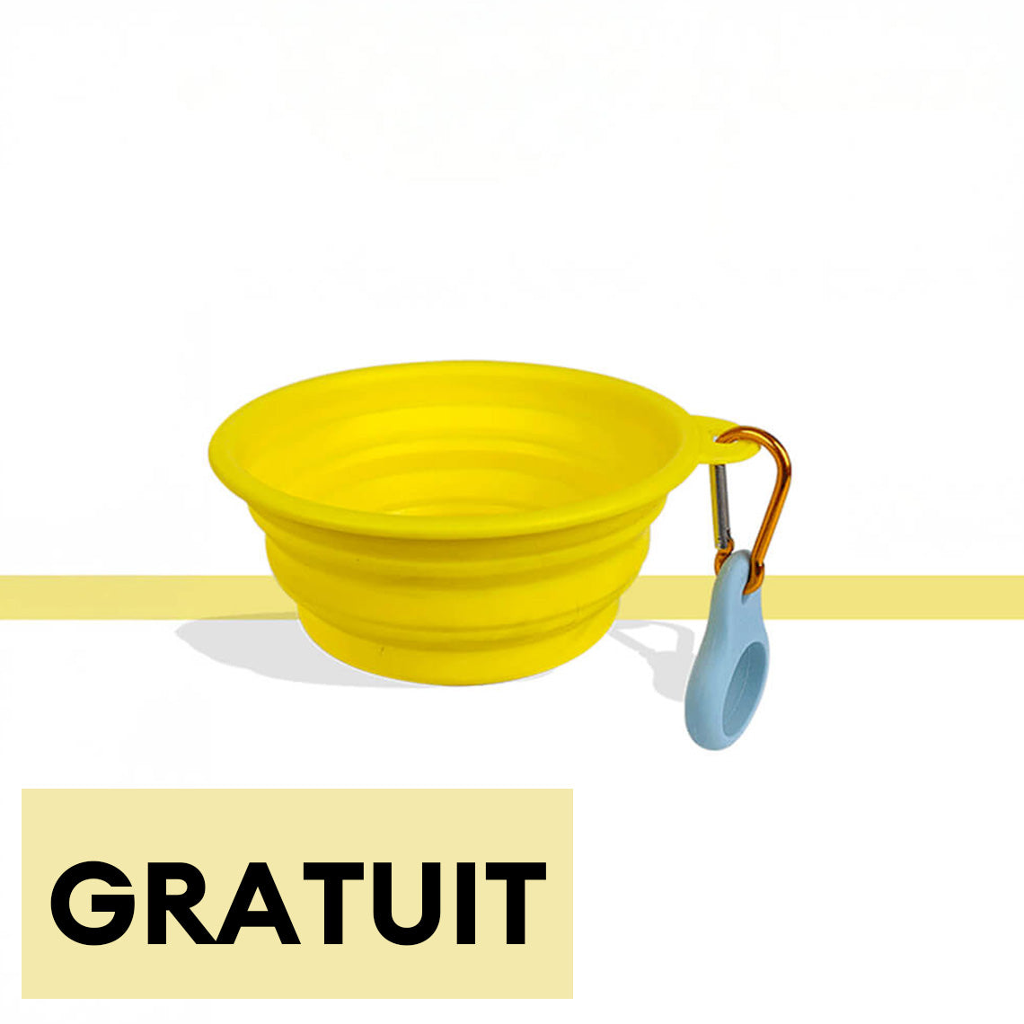 Bol pour chien en silicone portable pliable et extensible pour nourriture et eau-Exclusif app