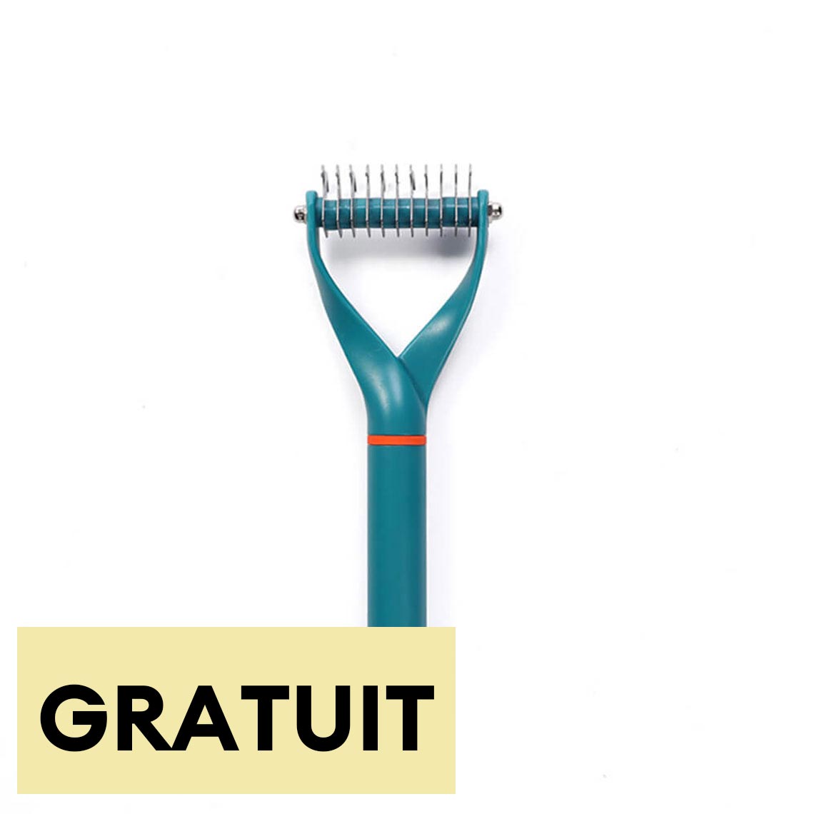 Peigne démêlant sécurisé pour animaux avec lames double face-Exclusif app