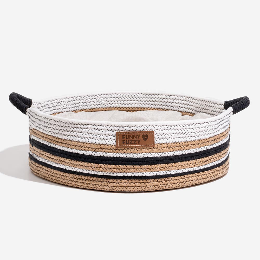 Lit pour animaux apaisant à rayures fait main - Nest intemporel