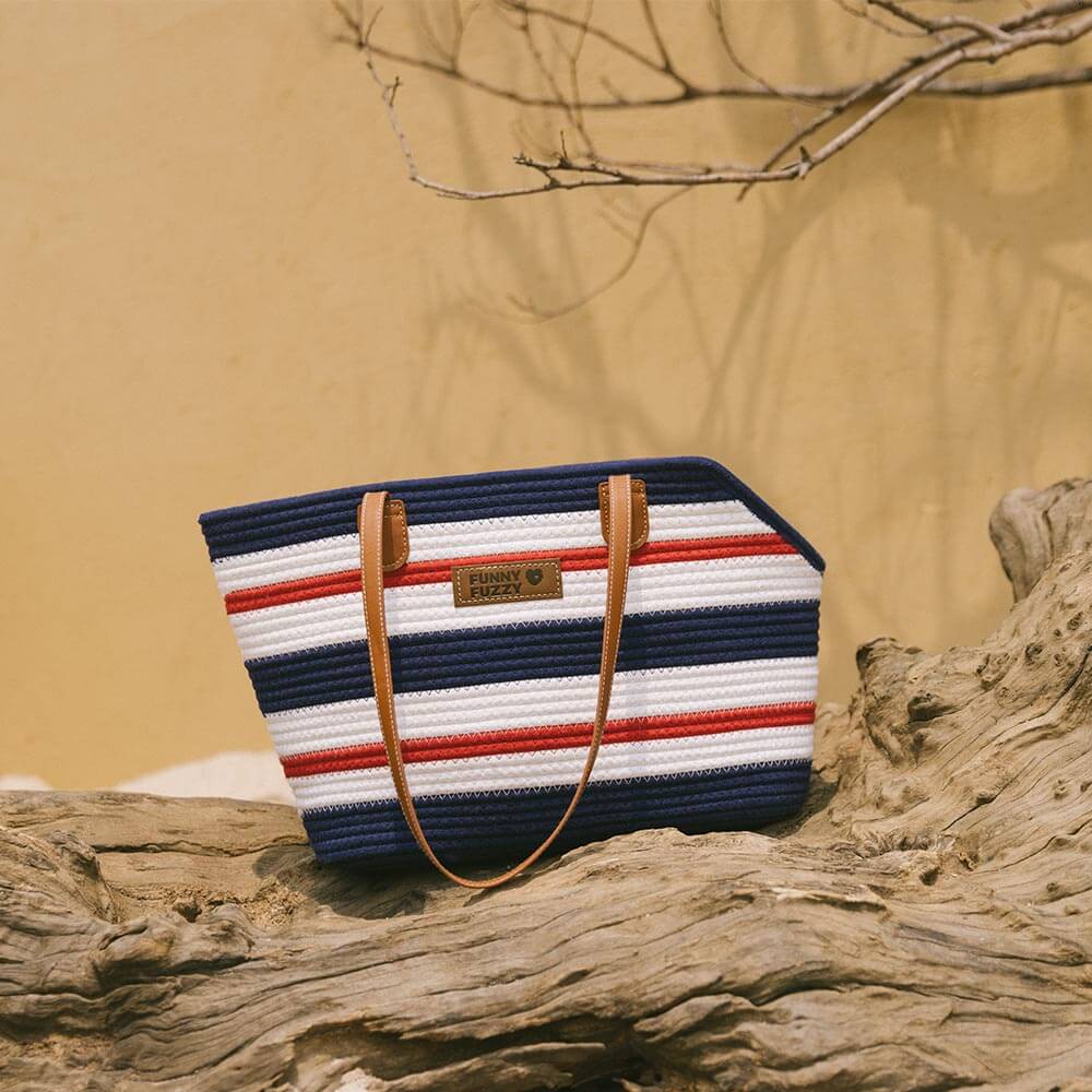 Sac de plage en coton tissé léger fait main transport pour animaux idéal pour les vacances d'été